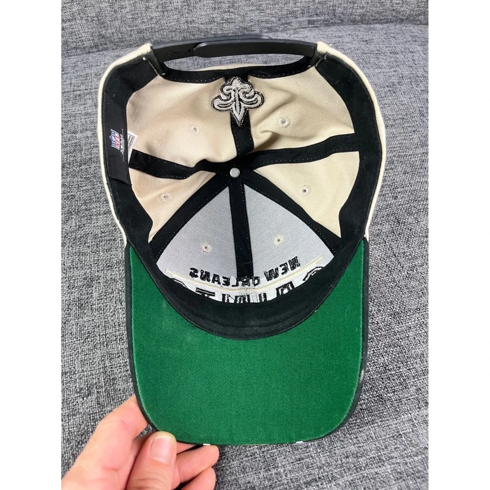 NFL Team Apparel New Orleans Saints Youth Snapback Hat Tan Black Fleur De Lis